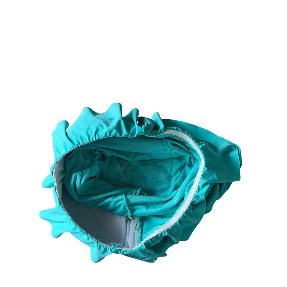 Bleu Rod Beattie Ruffle‎ Bandeau One Piece Swimsuit Teal Turquoise Size 6